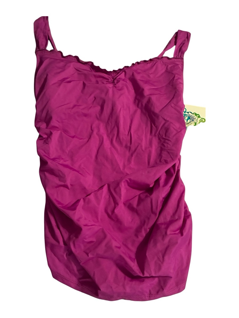 NWT BECCA FUCHSIA TANKINI TOP SIZE L